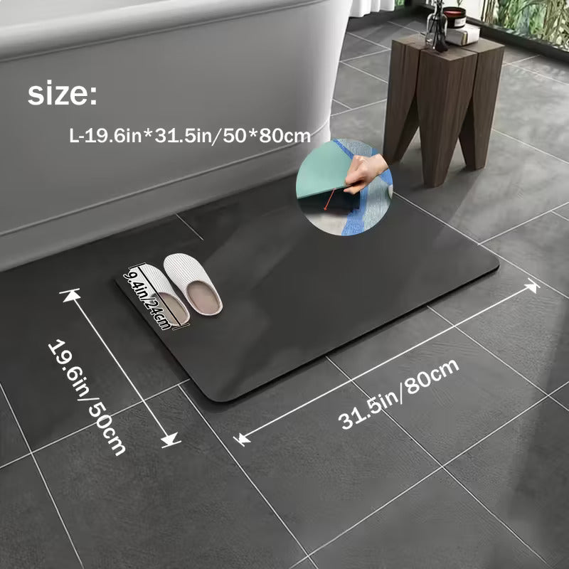 1pc Ultra-Absorbent Silica Gel Bath Mat