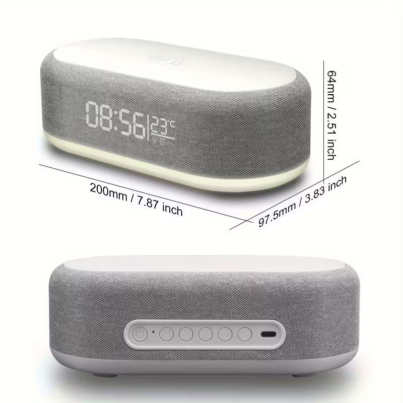 4-in-One Alarm Clock ,Wireless Charger & Night Light/Temperature